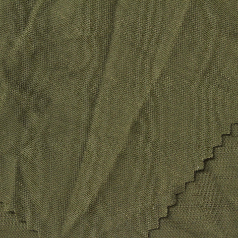 Slub Viscose Nylon Piqué Knit Fabric, 168 gsm, 158 cm — Green