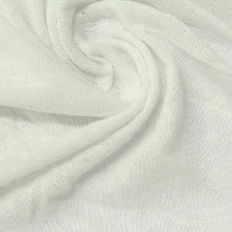 Polyester Linen Jersey Knit Fabric, 175 gsm, 150 cm — White
