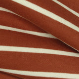 Brown Horizontal-Stripe French Terry, Cotton-Poly — photo 2