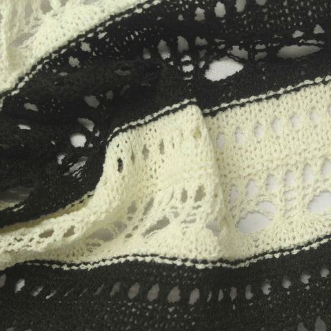 Black Bands Chunky Knit, Polyester, 298 gsm