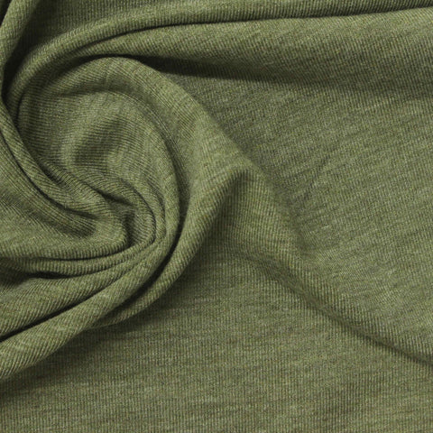 Heathered Green Marl Jersey Knit, Poly-Viscose