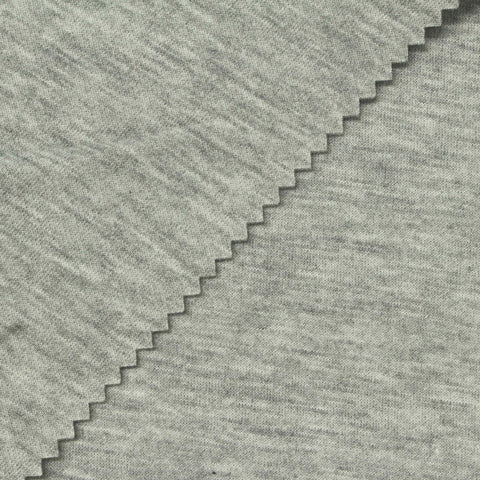 Light Grey Heathered-Marl Scuba Knit, Poly-Viscose, 290 gsm