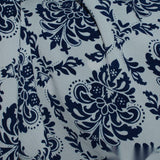 Dark Blue Damask Jacquard, Polyester — photo 2