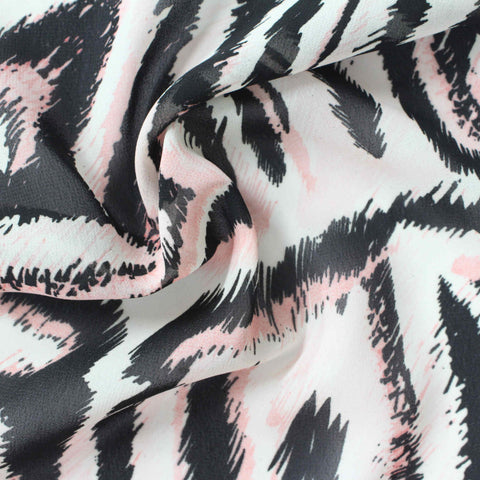 Black Animal Print Chiffon, Polyester