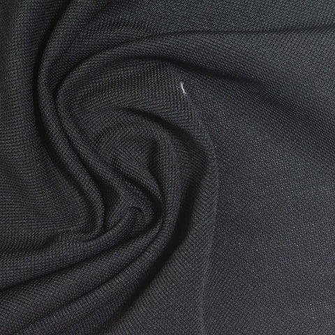 Black Textured Piqué Knit, Polyester