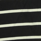 Black Horizontal-Stripe Jersey Knit, Viscose — photo 2