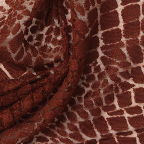 Brown Animal Print Knit, Viscose-Poly