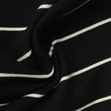 White Horizontal-Stripe Ponte Knit, Cotton-Poly — photo 2