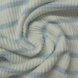 Light Blue Horizontal-Stripe Knit, Poly-Viscose — photo 2