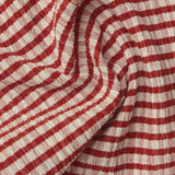 Red Horizontal-Stripe Crepe, Poly-Cotton — photo 2
