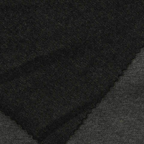 Dark Grey Marl Interlock Knit, Poly-Viscose, 420 gsm