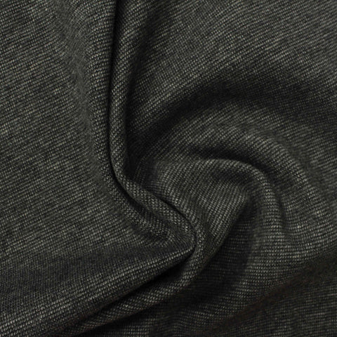 Dark Grey Marl Rib Knit, Poly-Cotton, 315 gsm