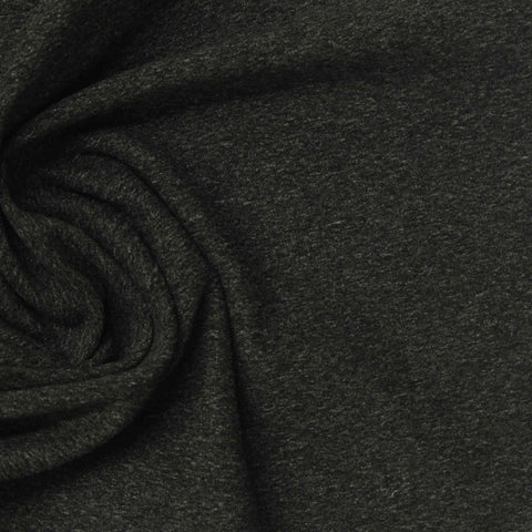 Dark Grey Heathered-Marl Jersey Knit, 200 gsm