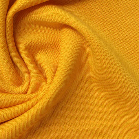 Polyester Tencel Lyocell French Terry Fabric, 320 gsm, 195 cm — Yellow