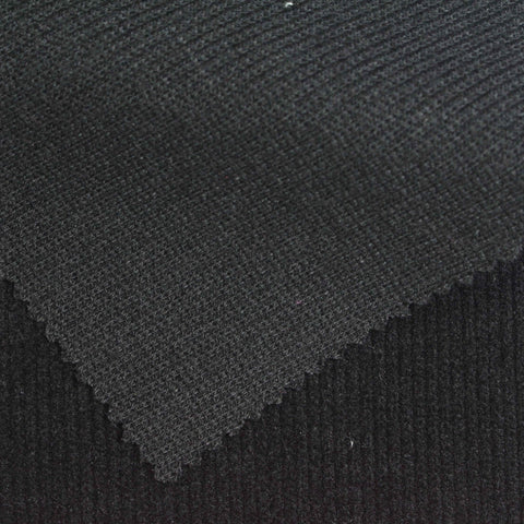 Polyester Stretch Chenille Fabric, 440 gsm, 155 cm — Black