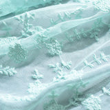 Light Blue Floral Knit, Polyester — photo 2