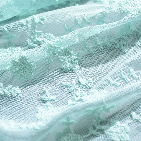 Light Blue Floral Knit, Polyester