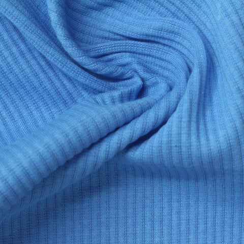 Rib Knit Fabric, 240 gsm, 110 cm — Blue