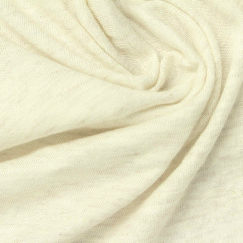 Light Cream Marl Jersey Knit, Cotton, 130 gsm
