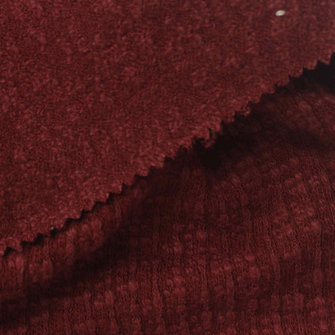 Cotton Polyester Stretch Chunky Knit Fabric, 280 gsm, 146 cm — Red