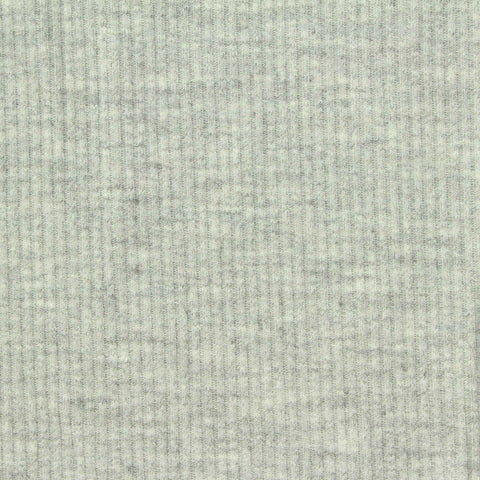 Heather Polyester Stretch Rib Knit Fabric, 320 gsm, 120 cm — Grey