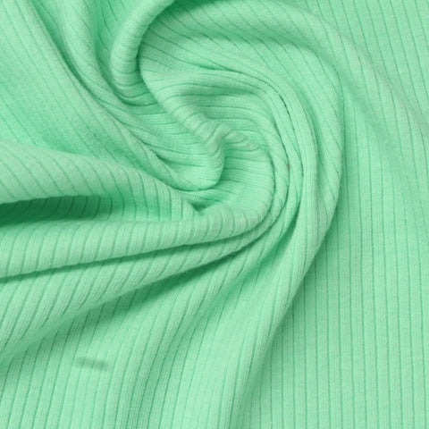 Mint Ribbed Rib Knit, Cotton-Poly