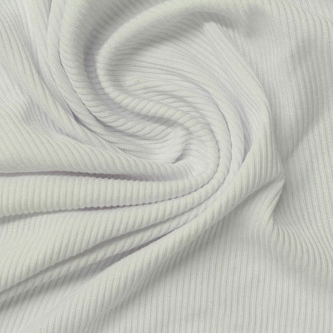Polyester Stretch Rib Knit Fabric, 195 gsm, 170 cm — Beige