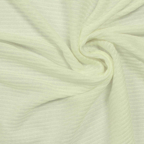 100% Viscose Rib Knit Fabric, 115 gsm, 200 cm — White