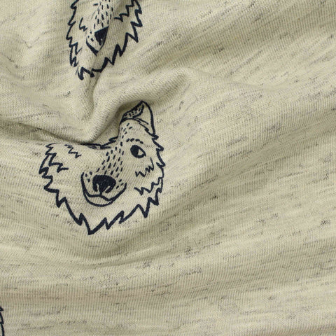 Animal Print 100% Polyester French Terry Fabric, 254 gsm, 184 cm — Beige