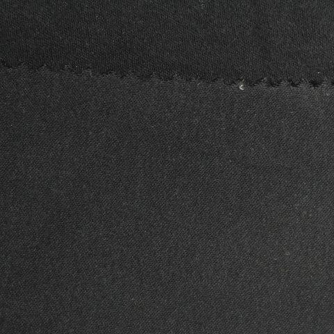 Cotton Stretch Interlock Knit Fabric, 330 gsm, 150 cm — Black