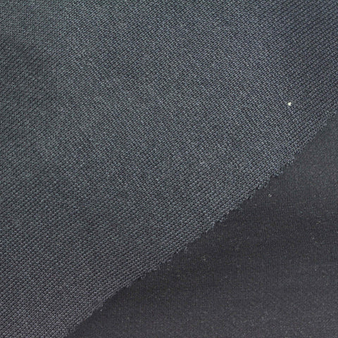 Linen Cotton Scuba Knit Fabric, 332 gsm, 150 cm — Black