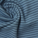 Dark Blue Horizontal-Stripe Birdseye Knit, Polyester — photo 2