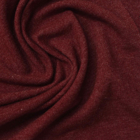 Burgundy Marl French Terry, Poly-Cotton