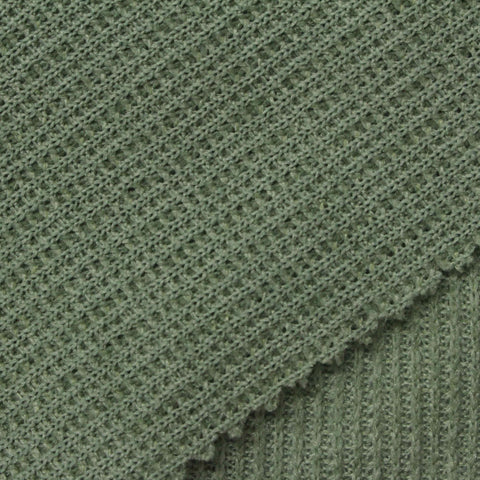 Polyester Stretch Rib Knit Fabric, 195 gsm, 150 cm — Green