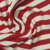 Red Horizontal-Stripe Rib Knit, Cotton — photo 2