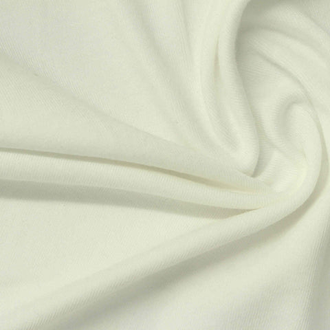 White Rib Knit, Cotton-Viscose