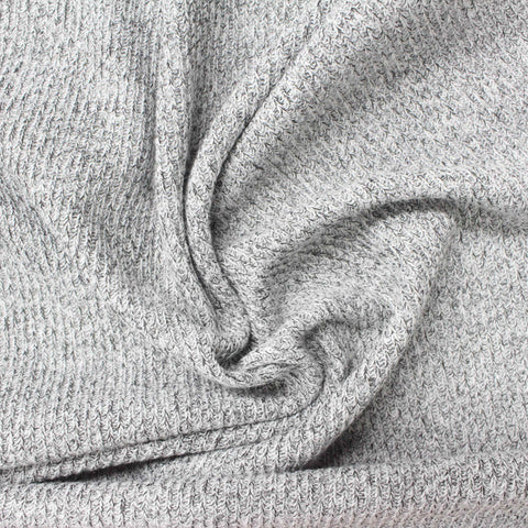Light Grey Marl Chunky Knit, Poly-Viscose, 226 gsm