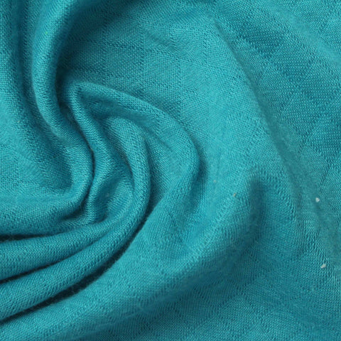 Teal Diamond Waffle Knit, Poly-Cotton