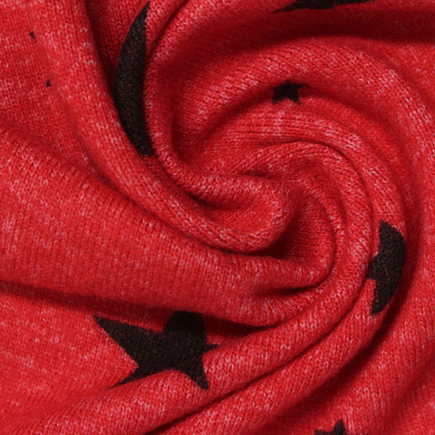 Black Stars Chunky Knit, Viscose-Poly, 345 gsm