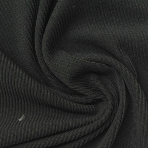 Black Ribbed Rib Knit, Polyester