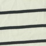 Black Horizontal-Stripe Rib Knit, Cotton-Poly — photo 2