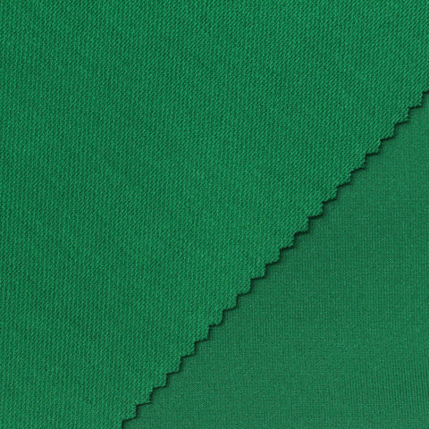 Polyester Cotton Stretch Piqué Knit Fabric, 320 gsm, 164 cm — Green