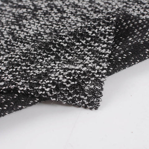 Black Marl Chunky Knit, Polyester, 331 gsm