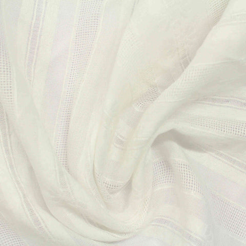 Off-White Vertical-Stripe Jacquard, Cotton-Viscose