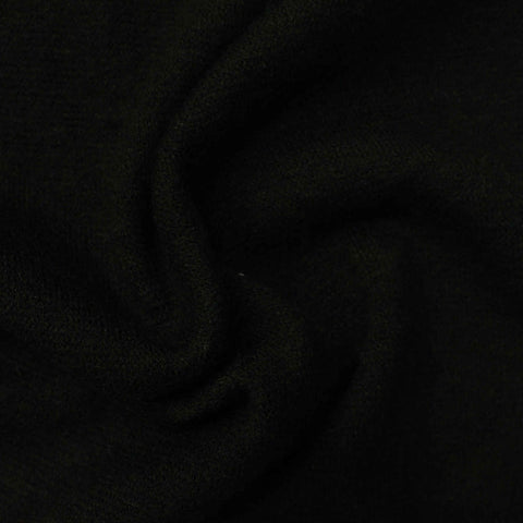 Acrylic Stretch Chunky Knit Fabric, 238 gsm, 160 cm — Black