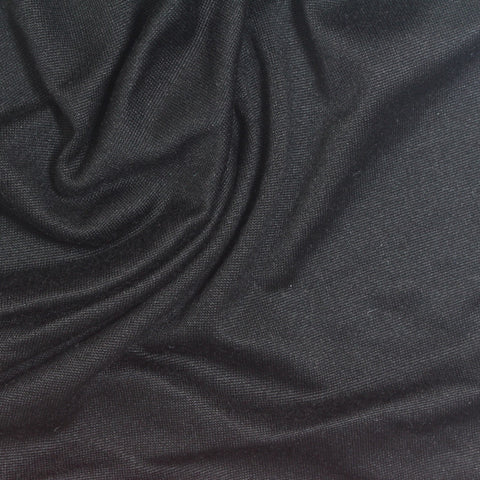 Brushed Polyester Stretch Milk Silk Knit Fabric, 140 gsm, 165 cm — Black