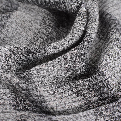 Grey Horizontal-Stripe Rib Knit, Poly-Viscose, 220 gsm