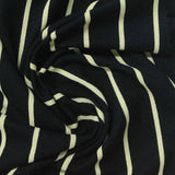 Cream Vertical-Stripe Jersey Knit, Viscose — photo 2