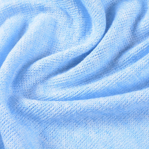 Light Blue Marl Chunky Knit, Polyester, 186 gsm