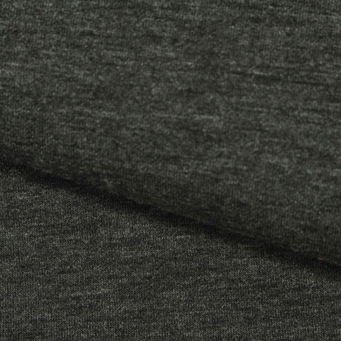 Dark Grey Heathered-Marl Scuba Knit, Poly-Viscose, 260 gsm